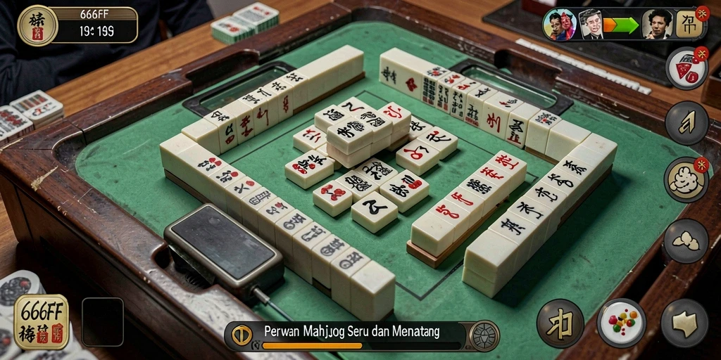 Screenshot 666FF menampilkan gameplay Mahjong yang menantang dan mendebarkan.