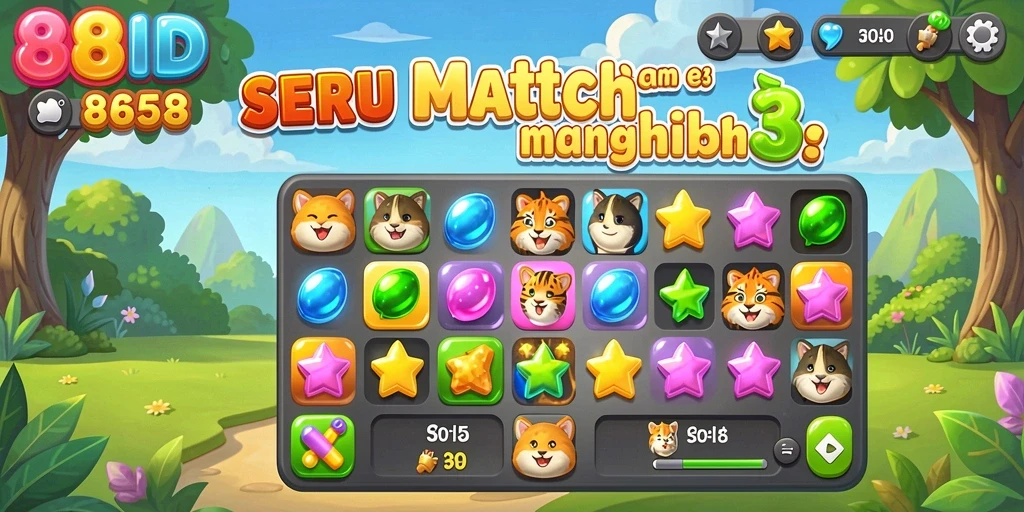Tampilan gameplay seru dari 88ID dengan tantangan Match-3.