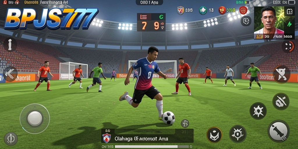Tampilan gameplay seru dari BPJS777 yang menggambarkan pertandingan olahraga.