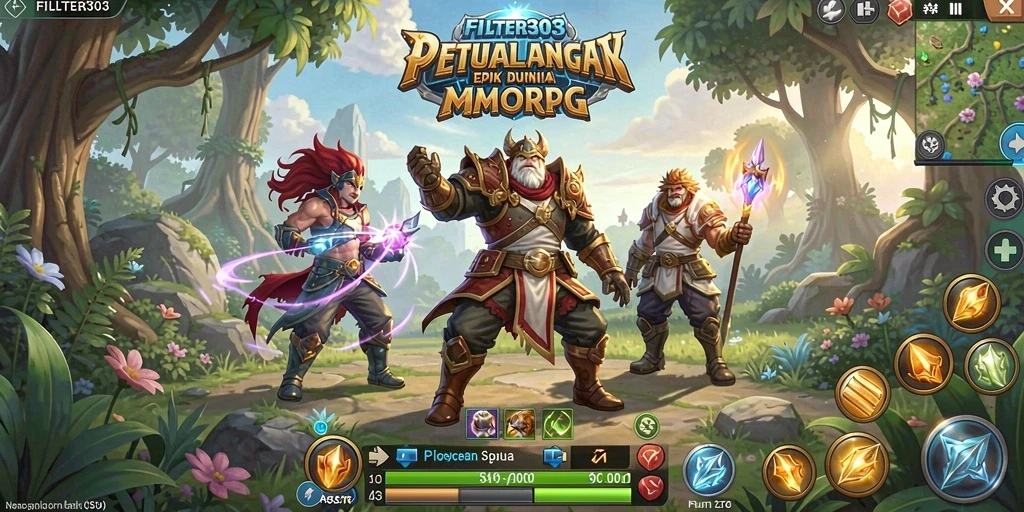 Tampilan gameplay <strong>FILTER303</strong> dengan pertarungan seru dan grafis yang menawan.