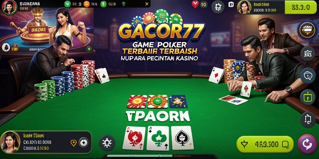 Tampilan gameplay GACOR77 yang menarik dengan aksi Poker yang seru.
