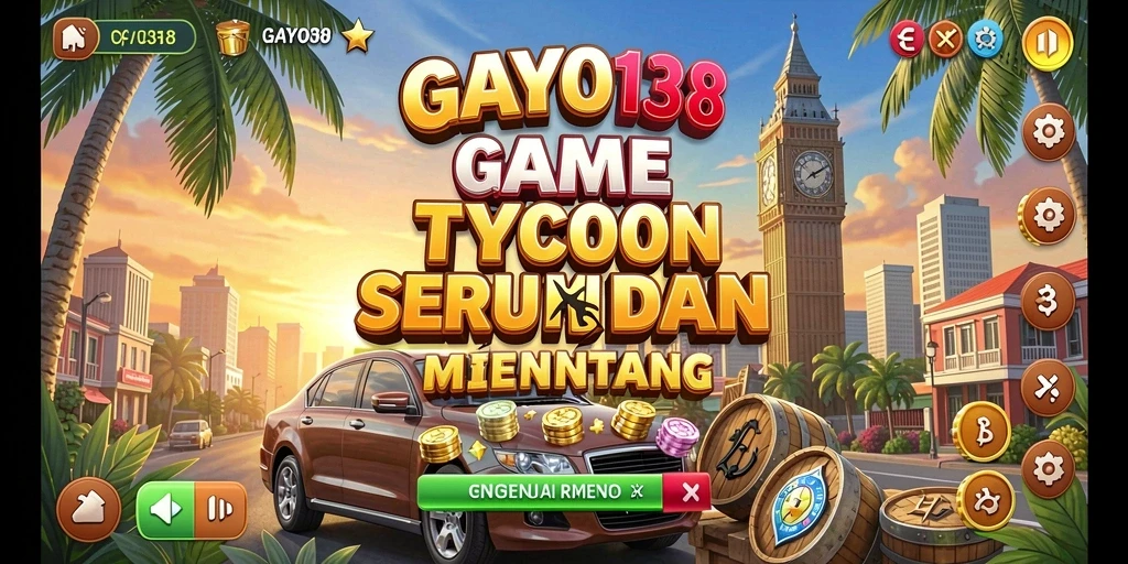 Tampilan gameplay GAYO138 dengan berbagai bisnis yang dikelola.