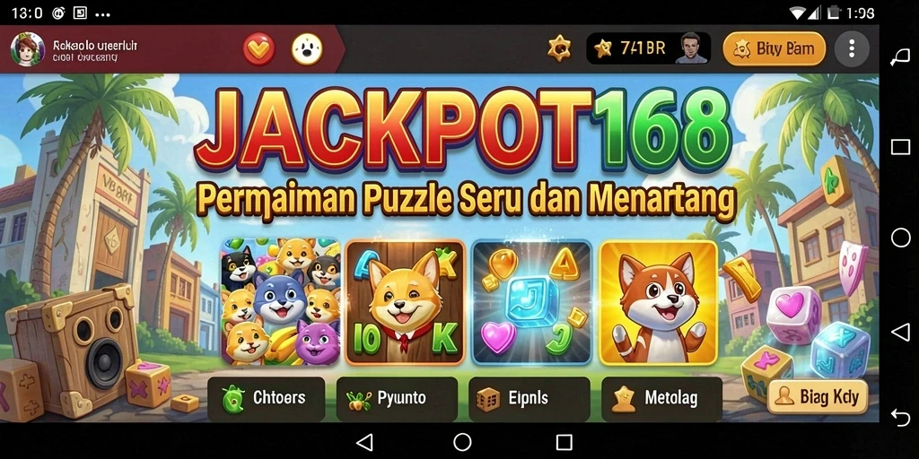 Tangkapan layar gameplay <strong>JACKPOT168</strong> menampilkan tantangan Puzzle yang menarik.