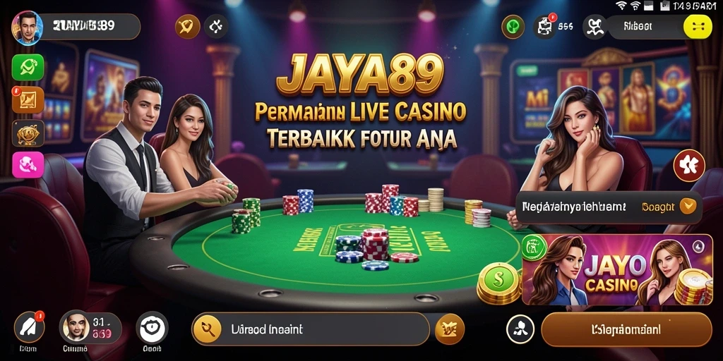 Screenshot gameplay Live Casino JAYA89 menampilkan dealer profesional dan suasana yang menarik.