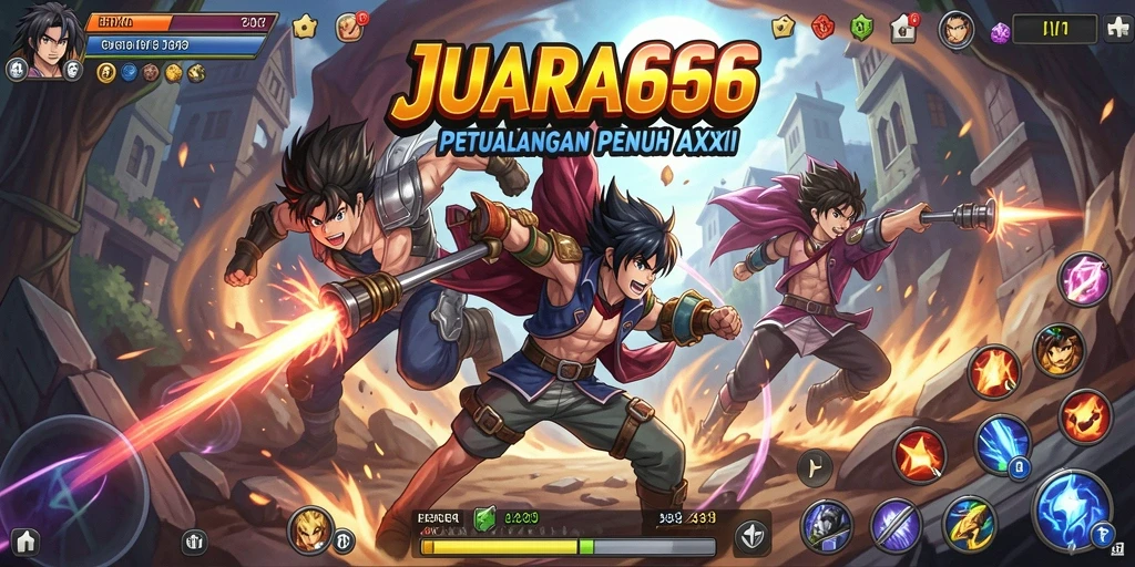 Tampilan gameplay JUARA666 yang menampilkan aksi seru karakter Anime.