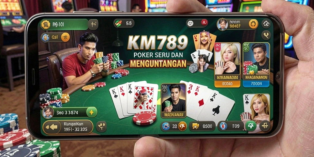 Tampilan gameplay Poker yang menarik dan seru di KM789.