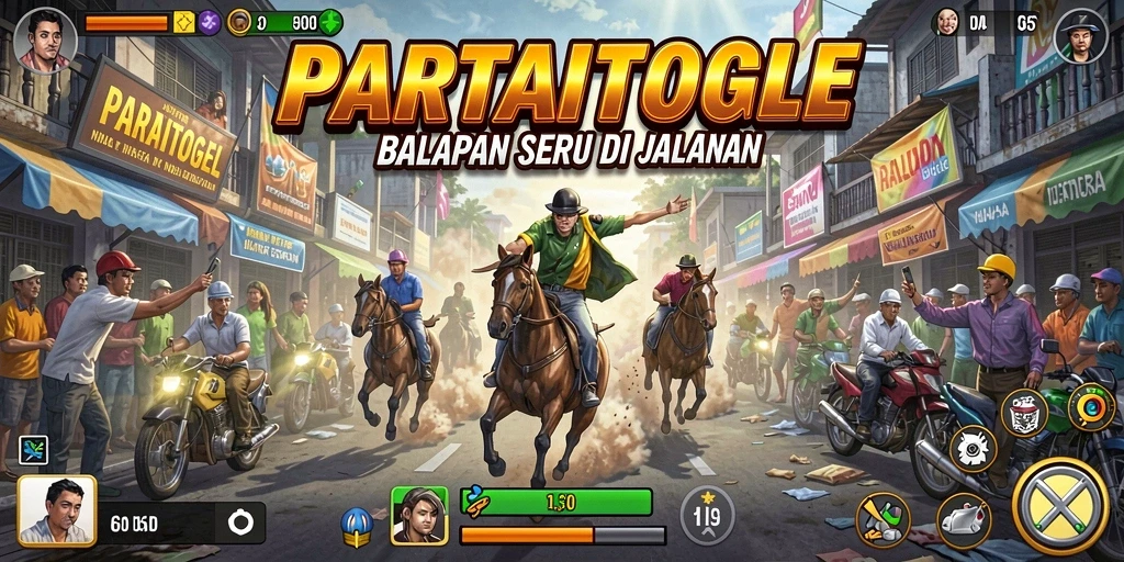 Tampilan gameplay balapan yang mendebarkan di PARTAITOGEL.
