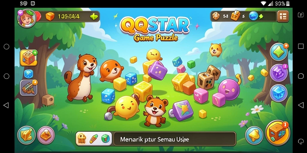 Gameplay QQSTAR yang menantang dengan teka-teki seru.