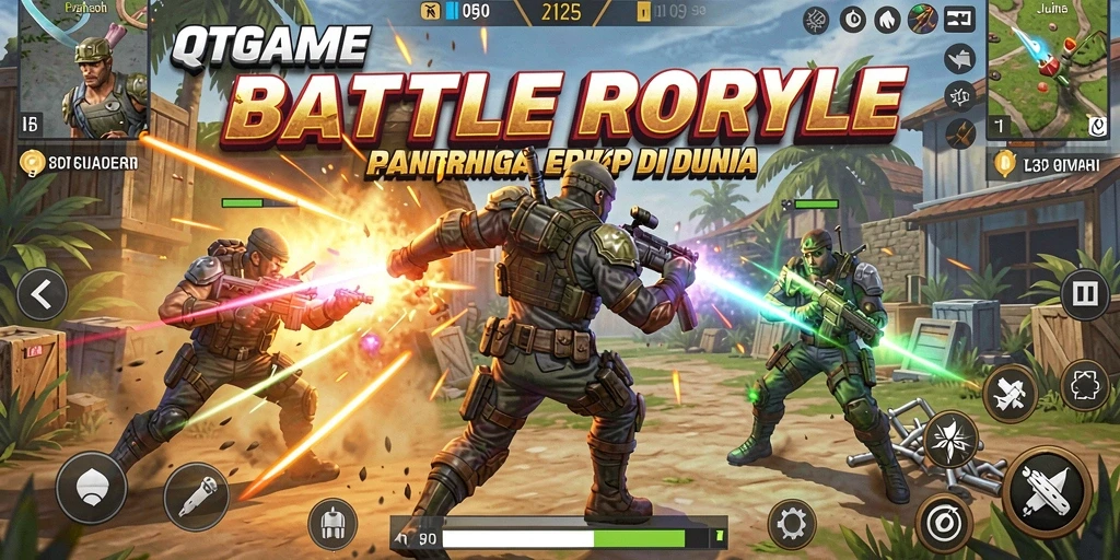 Gameplay seru dan intens di QTGAME Battle Royale.