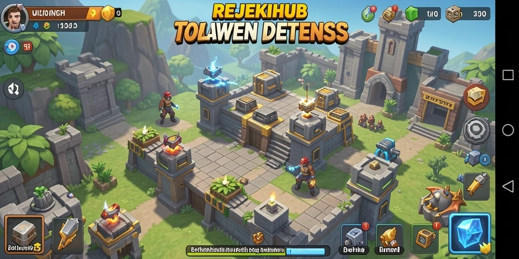 Tangkapan layar gameplay REJEKIHUB yang menegangkan di dunia Tower Defense.