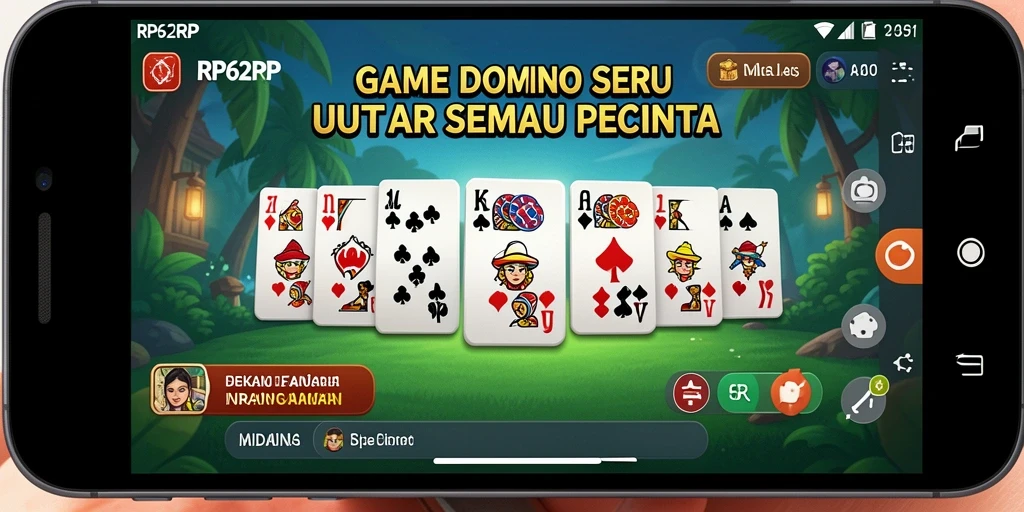 Tampilan gameplay seru dalam RP62RP yang menampilkan keseruan bermain domino.