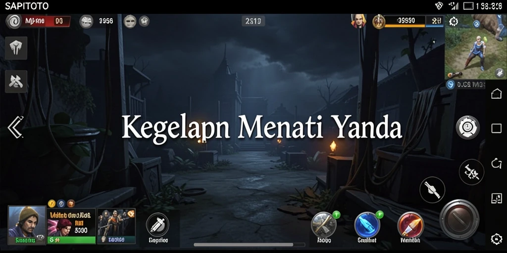 Screenshot menunjukkan suasana menyeramkan dalam gameplay SAPITOTO.
