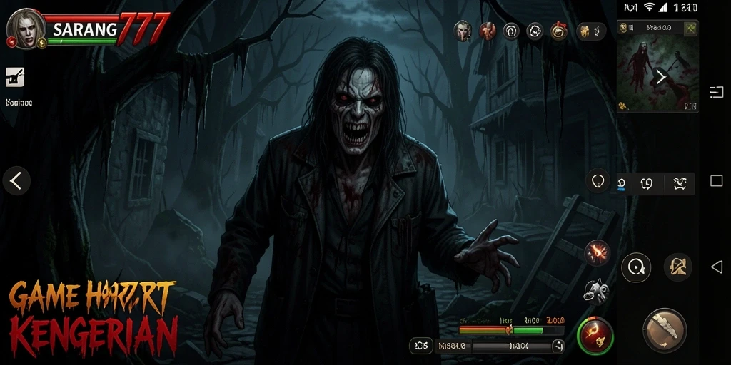 Gameplay SARANG777 yang menegangkan dan menyeramkan.