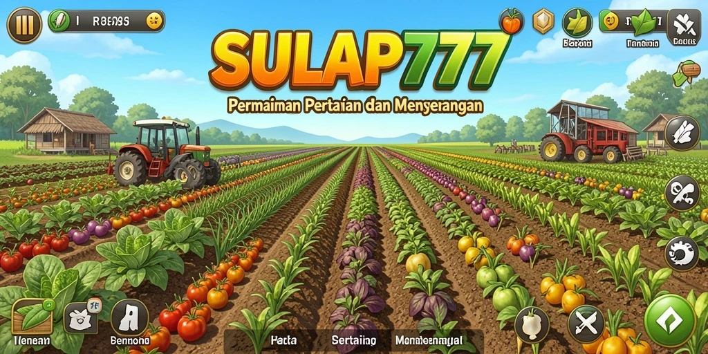 Tampilan seru gameplay SULAP777 dengan aktivitas bertani.