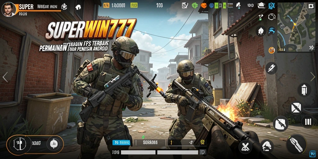 Tampilan gameplay SUPERWIN777 dengan aksi tembak-menembak seru.
