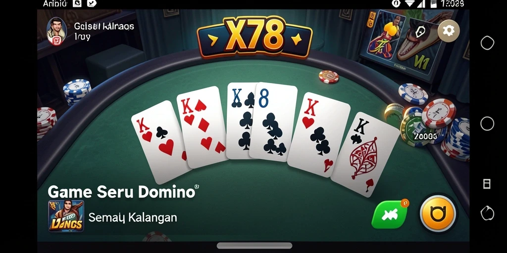 Tangkapan layar utama X78 menampilkan gameplay seru Domino.